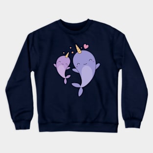 Kawaii And Cute Narwhals Are Adorable Crewneck Sweatshirt